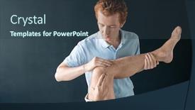  Presentation with rehabilitation - Slide set featuring professional-male-rehabilitation-clinician-holding background and a tawny brown colored foreground