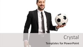  Presentation with black man - PPT theme enhanced with professional-man-in-a-black background and a light gray colored foreground