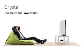  Presentation with white green - Slide deck having professional-man-in-a-suit background and a white colored foreground