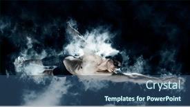  Presentation with swimming pool - PPT theme enhanced with professional-man-in-swimming-pool background and a ocean colored foreground