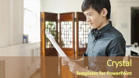  Presentation with professional - Amazing slide set having professional-man-looking-at-papers backdrop and a red colored foreground