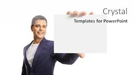  Presentation with professional - Presentation design featuring professional-man-showing-a-blank background and a white colored foreground