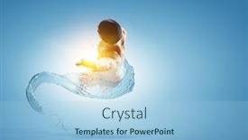  Presentation with swimmer - Amazing slides having professional-man-swimmer backdrop and a light blue colored foreground