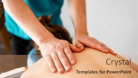  Presentation with massage therapist - Presentation theme with professional-massage-therapist-doing-revitalizing background and a coral colored foreground