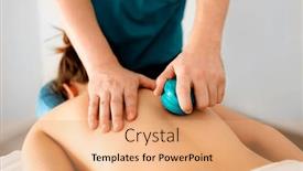  Presentation with professional - Slide set featuring professional-masseur-doing-back-massage background and a coral colored foreground