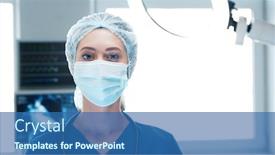  Presentation with emergency medical - Audience pleasing presentation design consisting of professional-medical-doctor-working backdrop and a ocean colored foreground