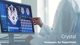  Presentation with neurosurgery - Audience pleasing slide set consisting of professional-medical-doctor-working backdrop and a seafoam green colored foreground