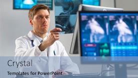  Presentation with medical technology healthcare - Amazing presentation design having professional-medical-doctor-working backdrop and a light blue colored foreground