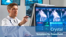  Presentation with medical technology healthcare - Audience pleasing slide set consisting of professional-medical-doctor-working backdrop and a  colored foreground