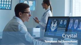  Presentation with neurosurgery - Slide deck with professional-medical-doctors-are-maksing background and a teal colored foreground