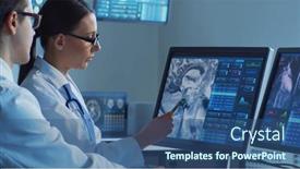  Presentation with neurosurgery - Theme having professional-medical-doctors-are-maksing background and a ocean colored foreground