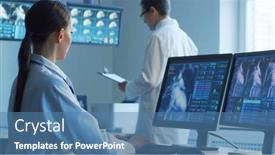  Presentation with cardiology research - Presentation theme consisting of professional-medical-doctors-are-maksing background and a teal colored foreground