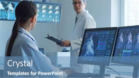  Presentation with cardiology research - Presentation theme having professional-medical-doctors-are-maksing background and a teal colored foreground