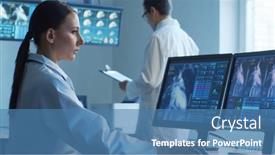  Presentation with cardiology research - PPT theme enhanced with professional-medical-doctors-are-maksing background and a teal colored foreground