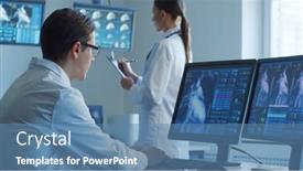  Presentation with cardiology research - Slide set featuring professional-medical-doctors-are-maksing background and a teal colored foreground