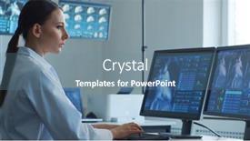  Presentation with cardiology research - Theme with professional-medical-doctors-are-maksing background and a seafoam green colored foreground