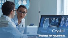  Presentation with neurosurgery - Presentation theme with professional-medical-doctors-are-maksing background and a teal colored foreground