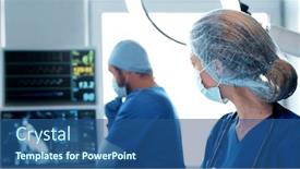  Presentation with emergency medicine - Beautiful slides featuring professional-medical-doctors-working backdrop and a ocean colored foreground