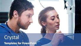  Presentation with emergency medicine - PPT layouts featuring professional-medical-doctors-working background and a ocean colored foreground