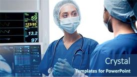  Presentation with emergency medicine - Cool new slides with professional-medical-doctors-working backdrop and a ocean colored foreground