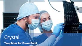  Presentation with surgical masks - Theme enhanced with professional-medical-doctors-working background and a teal colored foreground