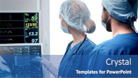  Presentation with emergency medical - Cool new presentation theme with professional-medical-doctors-working backdrop and a ocean colored foreground