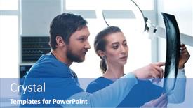  Presentation with emergency medicine - Slides having professional-medical-doctors-working background and a teal colored foreground