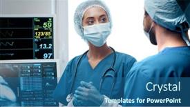  Presentation with emergency medicine - PPT layouts enhanced with professional-medical-doctors-working background and a ocean colored foreground