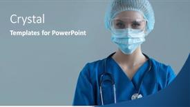  Presentation with medical worker - Cool new theme with professional-medical-worker-in-protection backdrop and a mint green colored foreground