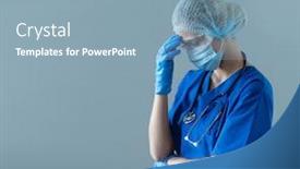  Presentation with emergency medicine - Theme with professional-medical-worker-in-protection background and a light blue colored foreground