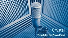  Presentation with blue professional - Audience pleasing presentation design consisting of sound recording studio blue acoustic backdrop and a ocean colored foreground