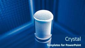  Presentation with professional sound recording - Beautiful PPT theme featuring professional-microphone-in-sound-recording backdrop and a ocean colored foreground