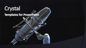  Presentation with black chalkboard vintage blackboard isolated - Audience pleasing PPT theme consisting of professional microphone isolated on black backdrop and a black colored foreground