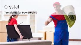  Presentation with professional development of teachers - PPT layouts with professional movers doing home relocation background and a sky blue colored foreground