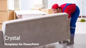  Presentation with professional birthday - Cool new slide set with professional movers doing home relocation backdrop and a  colored foreground