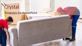  Presentation with professional development education - Cool new slides with professional movers doing home relocation backdrop and a lemonade colored foreground