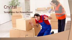  Presentation with professional development of teachers - Cool new slide deck with professional movers doing home relocation backdrop and a  colored foreground