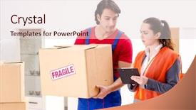  Presentation with home depot - Slide deck with professional movers doing home relocation background and a lemonade colored foreground