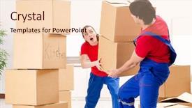  Presentation with professional - Beautiful presentation featuring professional movers doing home relocation backdrop and a lemonade colored foreground