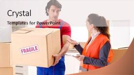  Presentation with home depot - Presentation theme enhanced with professional movers doing home relocation background and a lemonade colored foreground