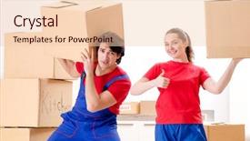  Presentation with home depot - Amazing PPT layouts having professional movers doing home relocation backdrop and a lemonade colored foreground