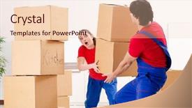  Presentation with collaboration health professional - Slide deck consisting of professional movers doing home relocation background and a lemonade colored foreground