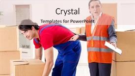  Presentation with professional growth ladder - Beautiful PPT theme featuring professional movers doing home relocation backdrop and a  colored foreground