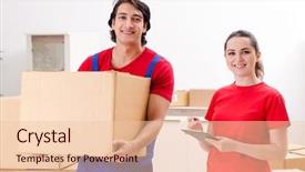  Presentation with professional development page 7 - Amazing slide deck having professional movers doing home relocation backdrop and a  colored foreground