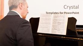  Presentation with piano - Slide deck with professional-musician-playing-the-piano background and a cream colored foreground