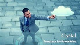  Presentation with business technology internet and network - Theme enhanced with professional network - business development technology and people background and a teal colored foreground