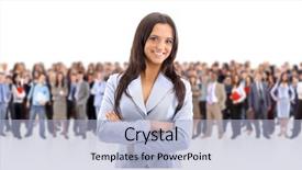  Presentation with team leader - Audience pleasing theme consisting of professional network - leader and her team young backdrop and a light blue colored foreground