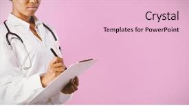  Presentation with pink ribbon breast awareness - Slide deck consisting of professional nurse wearing a pink background and a lemonade colored foreground