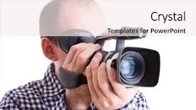  Presentation with film - Beautiful slides featuring professional operator making the video backdrop and a  colored foreground