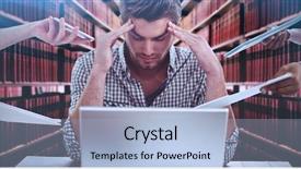  Presentation with stress at work - Colorful slide deck enhanced with professional overwhelmed black woman - businessman stressed out at work backdrop and a light blue colored foreground